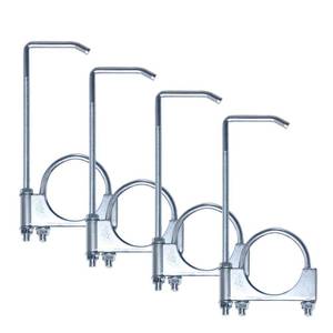 lot 3770 image: 4 Pcs 2.5 Universal Exhaust Clamp with Hanger,Exhaust Hangers Fits 2-12 Exhaust Pipe