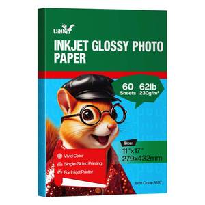 lot 3776 image: Uinkit 11 x 17 Thick Photo Paper Glossy 11x17 60Sheets 62lb Inkjet Heavyweight 230gsm Gallery show Brochure Pictures Funeral Bulletin Obituary Papers Obituaries Gloss Papers