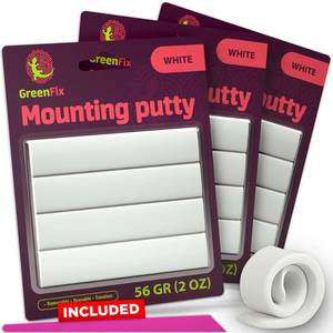 lot 3783 image: 3 Pack GreenFix Mounting Putty 2oz - White Sticky Tack for Wall Hanging - Removable Poster Putty Non Marking - Ticky Tack for Picture Poster Hanging Collectibles Crafting
