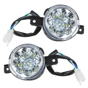 lot 3793 image: HOLATO 12V LED Headlight Front Head Lamp for 50cc 70cc 90cc 110cc 125cc TaoTao ATA 110D 125D Coolster 3050D 3125R Sunl Baja Roketa Apollo Kazuma Chinese ATV Four Wheeler Quad Parts Heavy Duty 2Pcs