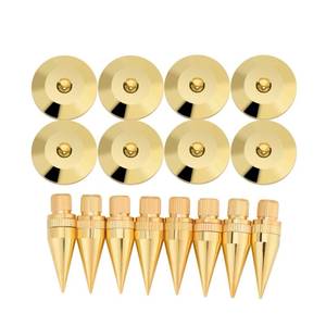 lot 3814 image: Chazcool Speaker Spike Pad Kit,8 Pairs 6 X 36 mm Copper Speaker Spike Isolation Stand with Base Pad Feet Mat for Speaker, Amplifier, CD DVD Player, Turntable Recorder,Instrument