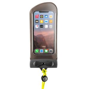 lot 3820 image: Aquapac Waterproof Phone Case, Mini, Grey, Lanyard, iPhone and Android, Made in The UK, Hiking, Mountain Biking, Running Accessory, Floating, IPX8 Certified to 30 ft deep.