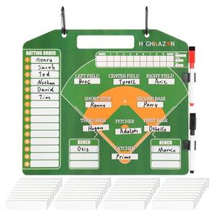 lot 3833 image: HIGHRAZON Magnetic Baseball Coach Clipboard, Dry Erase Coach Lineup Board, Premium Tactical Baseball Coaching Board with 40 Lineup Cards and Marker, Dugout Display Softball Coaching Accessories