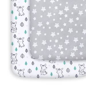 lot 3834 image: Pack and Play Sheets, 2 Pack Mini Crib Sheets, Stretchy Playard Fitted Sheet, Compatible with Graco Pack n Play, Soft and Breathable Material, Stars & Bunny