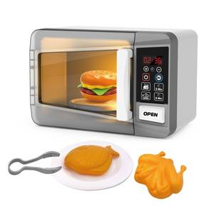 lot 3838 image: Microwave Oven Toy Kids Kitchen Playset High Simulation Accessories Ornaments Pretend Play Appliance Set for Toddlers, Cookware Toy Set for Girls Boys Birthday Gifts