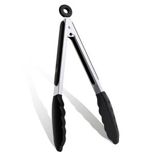 lot 3856 image: 3 Pack DAILY KISN 9 Inch Kitchen Tongs, Cooking Tongs with Silicone Tips and Stainless Steel Handle, Non Stick Heat Resistant Tongs for Cooking, Buffet, Salad Serving (9, Black)