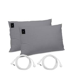 lot 3867 image: Grounding Pillowcase 2 Pack Cotton Grounding Pillow Case with 15ft Grounding Wire Grounding Pillow Cover for Improve Sleep Relieve Pain (20x30IN, Grey)