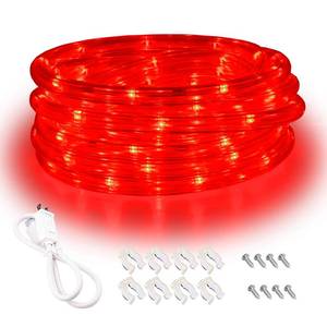 lot 3873 image: Areful Red LED Lights, 16ft Rope Lights, Flexible and Connectable Strip Lighting, Waterproof for Indoor Outdoor Use, 360 Beam Angle, High Brightness for Home Christmas Thanksgiving Halloween