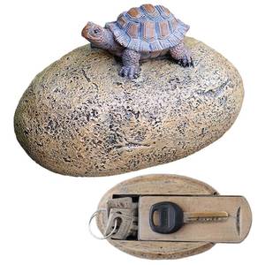 lot 3881 image: Memeyou Hide a Spare Key Outdoor Waterproof Fake Rock With Turtle Key Hider Safe Storage Box For Outside Indoor Garden Ornament Decorative Faux Stone Large Size Design House Holder