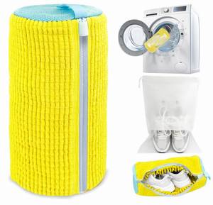 lot 3894 image: Shoe Washing Machine Bag,Laundry Shoe Bag for Washer and Dryer,Reusable Shoe Cleaning Bag for Sneakers,Tennis Shoes,With Self-locking Zipper, Microfiber Inside,Include Shoe Bag (Pro Yellow - 1 Pack)