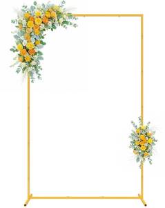 lot 4599 image: Wokceer Wedding Arch Backdrop Stand 6.6x4 FT Square Wedding Arches for Ceremony Gold Metal Balloon Arch Frame for Wedding Birthday Party Garden Arbor Anniversary Event Christmas Decor