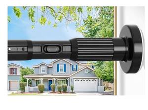 lot 4623 image: Tension Curtain Rod Black Shower Rod 40-166IN Extra Long Curtain Rods No Drilling Adjustable Tension Rods for Window Shower or Bathroom Outdoor Patio Diameter 1.26In