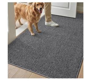 lot 4627 image: Color&Geometry Front Door Mat Non-Slip, Low-File, Easy to Clean, Sturdy Doormat, Entryway Rug for Entrance, Hallway, Porch Floor, 36x60, Gray (Rolled-up NO Creases)
