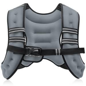 lot 4637 image: ZELUS Weighted Vest, 8lb Weight Vest with Reflective Stripe for Workout, Strength Training, Running, Fitness, Muscle Building, Weight Loss, Weightlifting, Grey