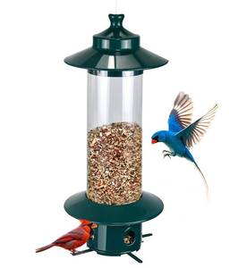 lot 4641 image: Squirrel Proof Bird Feeders for Outdoor 4.8LB Large Capacity Hanging Bird Feeder, Weight-Activated Mechanism Wild Bird Feeders, Chew-Proof Metal Birdfeeder for Finch Cardinal Chickadee