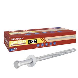 lot 4657 image: HROMIGRY 12 x 12 Lag Bolts (12 Pcs) Lag Screws for Wood, Hot Dip Galvanized, Hex Head with Washers