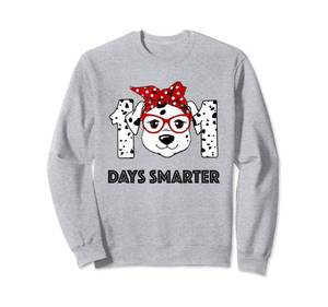 lot 4665 image: 101 Days Smarter Dalmatian Dog Teacher 100th Day Of School Sweatshirt large