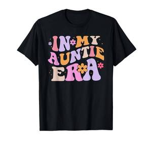 lot 4675 image: in My Auntie Era Retro Groovy for Cute Aunt Life Mothers Day T-Shirt medium white