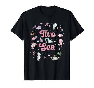 lot 4687 image: Two The Sea 2nd Birthday Ocean Theme Party 2 Years Old T-Shirt Large