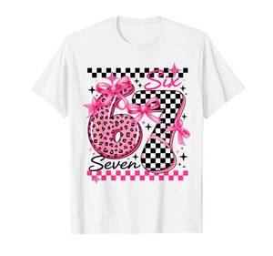 lot 4694 image: 67 Leopard Checkered Six Seven Meme 6-7 Teachers T-Shirt medium