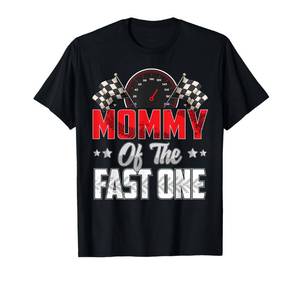 lot 4699 image: 1 Year Old Racing car Fast one Birthday 1st Family Mommy T-Shirt Large
