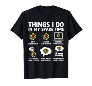 lot 4700 image: Things I Do in My Spare Time Cube Puzzle Speed Cubing T-Shirt XS