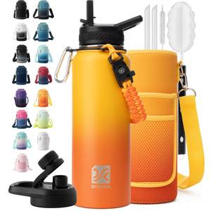 lot 4731 image: DYSANKY 40 oz Insulated Water Bottle  Thickened Stainless Steel Vacuum Metal  Portable Sports Water Jug for Gym and Hiking with Straw, Carrier Bag, Handle Strap  BPA-Free 40 oz