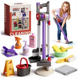 lot 4732 image: Dreamon Toddler Cleaning Set - 22Pcs Kids Cleaning Toy Set with 3-in-1 Kids Vacuum That Really Works, Toddler Broom and Cleaning Set for Housekeeping Role Play, for Boys Girls