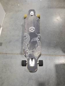 lot 3989 image: MADD Gear Longboard Skateboard with Fish Graphics