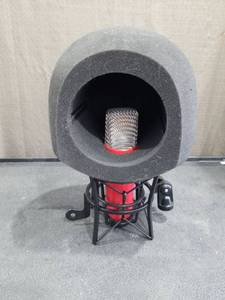 lot 4752 image: Professional Studio Microphone with Foam Isolation Shield and Mount