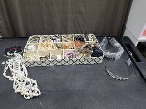 lot 4782 image: Mixed Costume Jewelry Collection with Storage Organizer