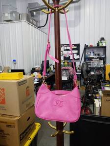 lot 4787 image: Juicy Couture Pink Embossed Logo Shoulder Bag