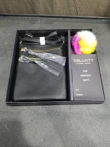 lot 4791 image: DELUXITY Black Crossbody Bag with Pom Pom Keychain Gift Set