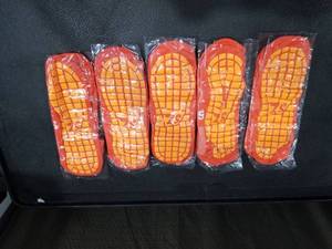 lot 4799 image: (5) Brand New Pair of Orange SkyZone Medium Grippy Trampoline Socks Size XL