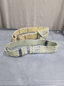 lot 4814 image: Military Canvas Web Belt with Utility Pouch