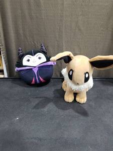 lot 4894 image: Disney Maleficent and Pokemon Eevee Plush Toy Set