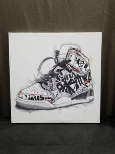 lot 4915 image: Graffiti Style Sneaker Canvas Wall Art