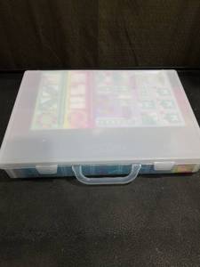 lot 4941 image: Rainbow Loom Rubber Band Bracelet Making Kit with Organizer Case