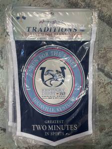 lot 64142 image: 8 Banners 2017 Kentucky Derby 143 Year Anniversary Commemorative Wool Banner
