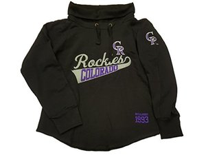 lot 64143 image: LOT OF 17 - Colorado Rockies SAAG WOMENS Black LS Funnel Neck Pullover Sweatshirt SML