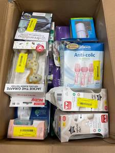 lot 64146 image: Box Full Of Small Misc. Baby Items