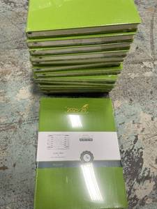 lot 64168 image: Lot of 14 BEZEND 2026 Planner Weekly and Monthly (8.5 x 11), Large 2-Column Calendar Book (Jul 25-Dec 26), Dual Schedule for Daily Appointment, Inner Pocket & Tabs, PU Leather Hardcover - Fruit Green