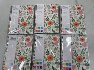 lot 64173 image: Lot of 6 2026 Planner, Weekly and Monthly Calendar Academic Planners, Jan 2026 - Dec 2026, Planning Agenda Notebook for Office School Supplies, Pale Flowers