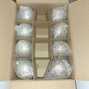 lot 3980 image: Hollowfly 20 Pcs Christmas Glass Ornaments - 3.15 Inch Tree Hanging Balls for Xmas Tree, Holiday, Party Decor & Gift GOLD