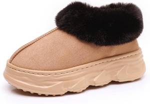 lot 3989 image: Crazy Lady Womens Winter Slippers Platform Fuzzy Outdoor Indoor Shoes Mini Boots