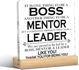 lot 4003 image: Funny Boss Day Gifts Best Boss Gifts for Women Men Boss Lady Gifts for Women Thank You Gifts for Boss Appreciation Gift for Leader Gag Gifts for Boss Mentor Supervisor Boss Acrylic Sign 4 X 4 Inches
