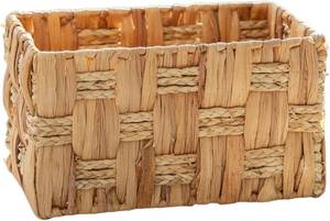 lot 4013 image: 2 Pack Water Hyacinth Storage Basket, Handmade Rectangular Basket for Home & Office, Natural Woven Basket for Tidy Spaces