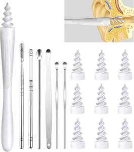 lot 4028 image: Ear Wax Removal, Ear Wax Removal Tool Reusable and Washable Replacement Soft Silicone Tips for Cleaner Earwax, Ear Wax Removal Kit Contains 7 Types of Ear Cleaner Tools