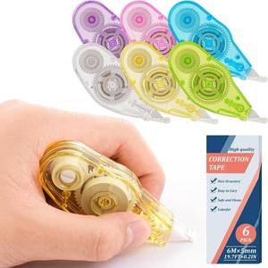 lot 4033 image: XIGGA Mini White Correction Tape, 19.7 Ft Correction Tape Instant Correction Applicator Fast Drying Easy To Use for Office, School & Home - 6 Packs
