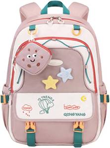 lot 4057 image: Girls Backpack Cute Star Bookbag for Elementary Middle School Kids Teens Kawaii Book Bag Preppy Y2k Aesthetic Back Pack 6-8 8-10 10-12 (Brown)